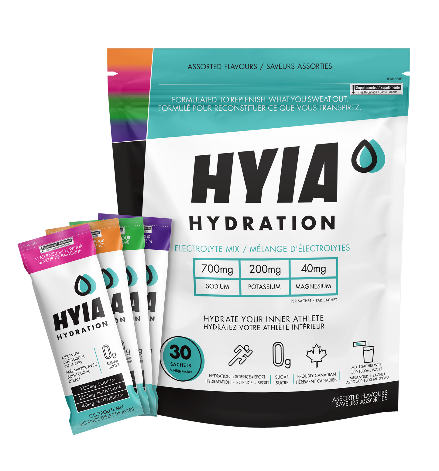 Assorted Electrolytes - 8 orange, 8 lemon-lime, 7 grape, 7 watermelon